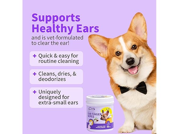MIOSSZI Dog Ear Cleaner Finger Wipes for Dogs