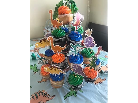 ALISSAR Baby Dinosaur Cupcake Toppers