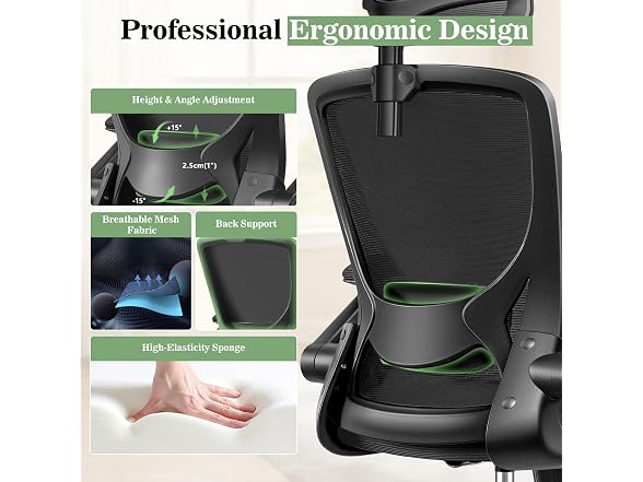 BESTFAIR W0893 Ergonomic Office Chair 2 (Open Box)