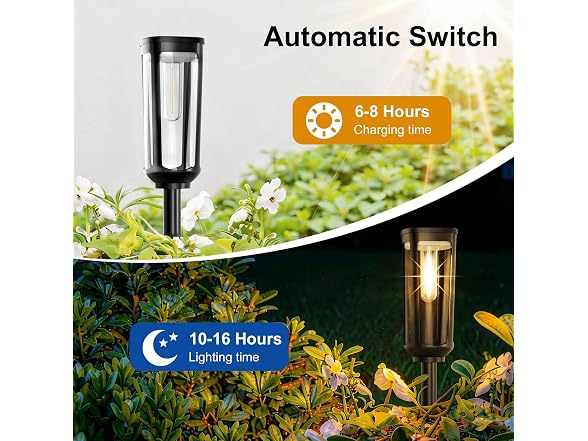 JEJOT Solar Pathway Lights 6-Pack