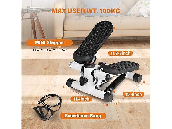YSSOA Mini Stepper with Resistance Band