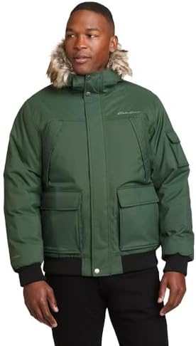 Eddie Bauer Men's Superior Down Bomber Jacket, Dark Olive, Large