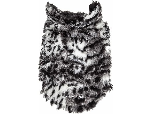Pet Life ® Gray-Scale Tiger Fur Dog Coat