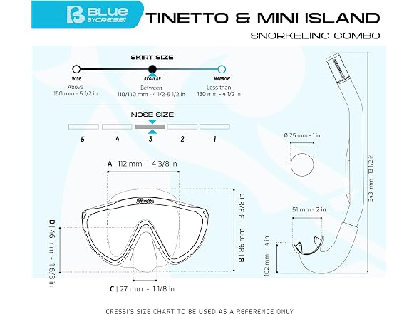Cressi Tinetto & Mini Island Mask & Snorkel Kits