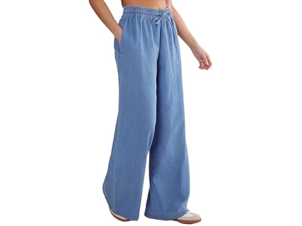 Nasty Gal Chambray Pull On Pants (4 & 6 )