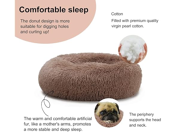 Small Deep Sleep Calming Bed for Dogs with An