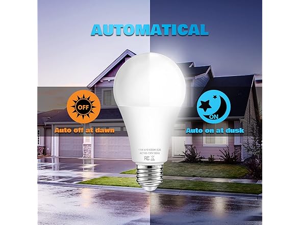 TOBUSA Dusk to Dawn Sensor Light Bulb Outdoor