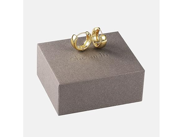 14K Gold Plated Cylindrical Hoop Earring