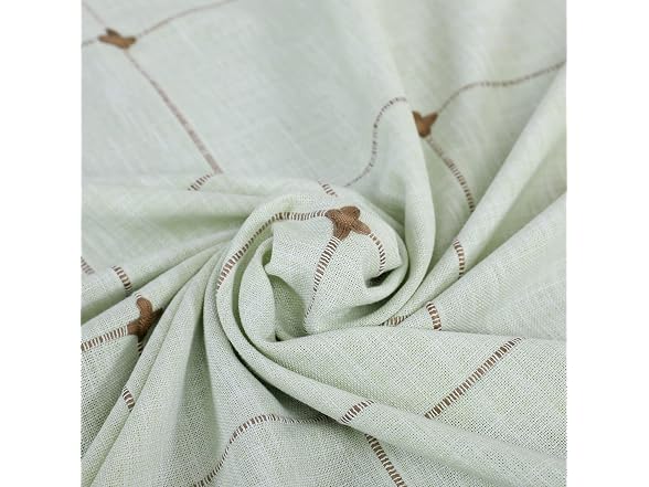 Green Embroidery Lattice Square Tablecloth