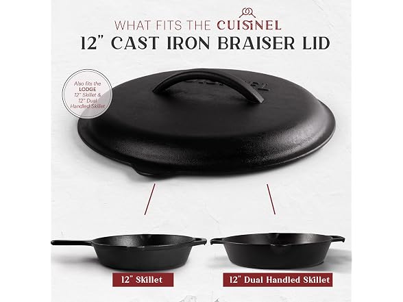 Cuisinel Cast Iron Lid - Fits 12"