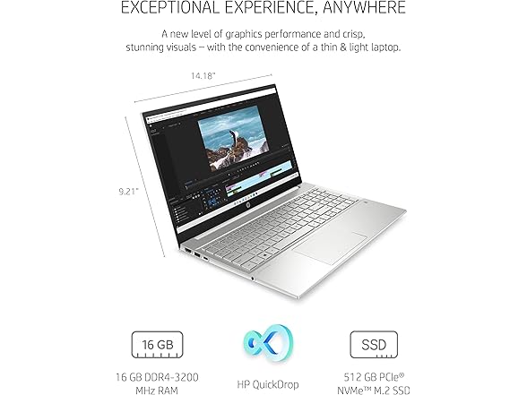 HP Pavilion 15 Laptop, 11th Gen Intel Core i7-1165G7