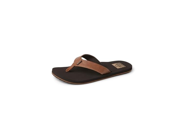 Reef Twinpin Mens Beach Flip Flop, Soft Cushion Footbed, Water Friendly, Brown, 11