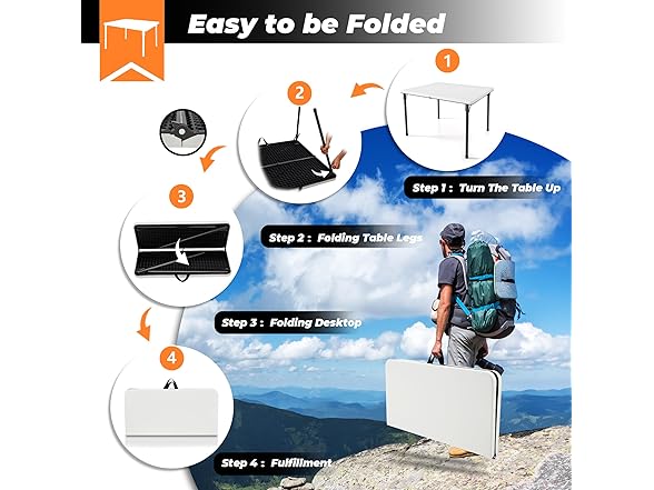 Outspurge 34" Portable Square Folding Table