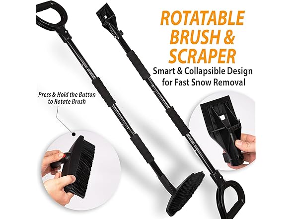 Zone Tech SN0028-2 3in1 Snow Brush Kit 2pk