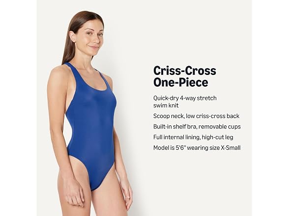 Amazon Essentials Women Criss-cross Back Swimsuit