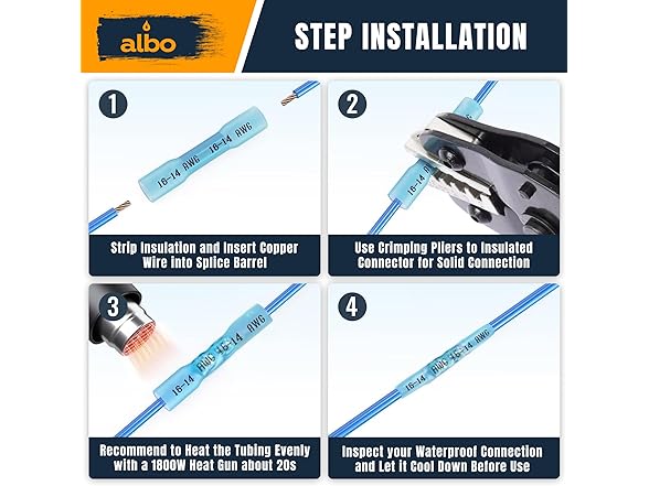 ALBO Heat Shrink Connectors 1000pc