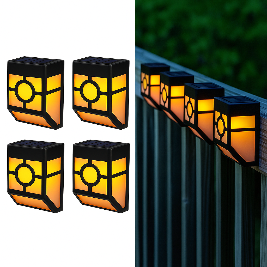 4-Pack LED Solar Garden Fence Lights - Gallery 6