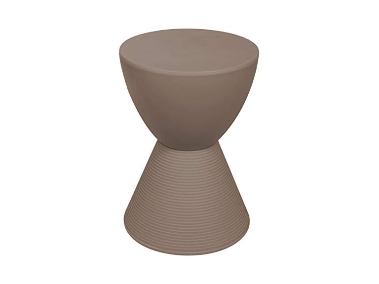 LeisureMod BS12TP Boyd Round Side Table Taupe