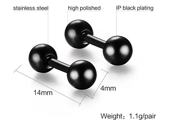 Stainless Steel Barbell Stud Earring