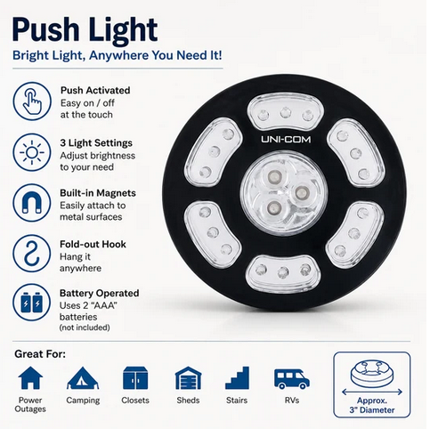 2-Pack Magnetic Hanging 21 LED Ultra Bright Push Light - Gallery 4
