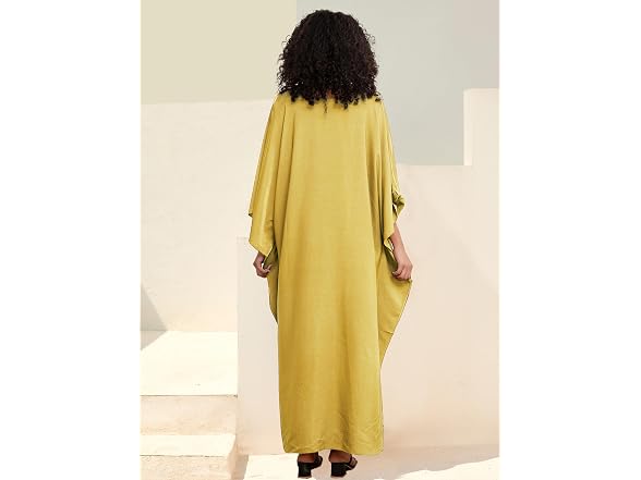 Edolynsa Women (OS) Casual Kaftan Beach Up Dress