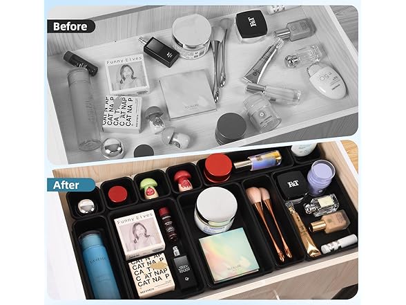 25 PCS Black Drawer Organizer Set