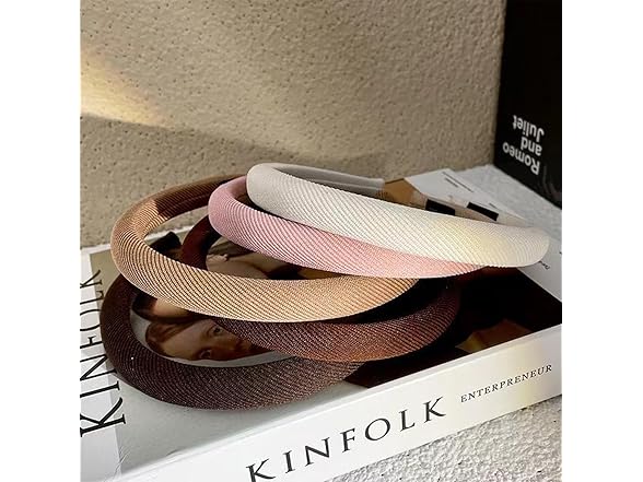Kasmena 5PCS 0.6" Sponge Padded Headband