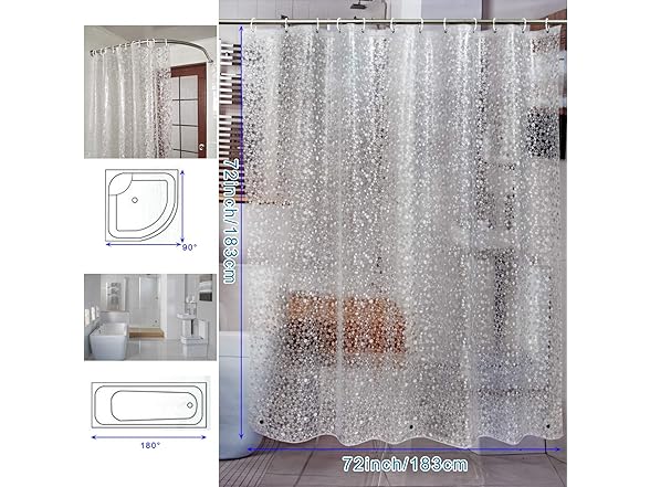 Bostofy Waterproof Shower Curtain Liner