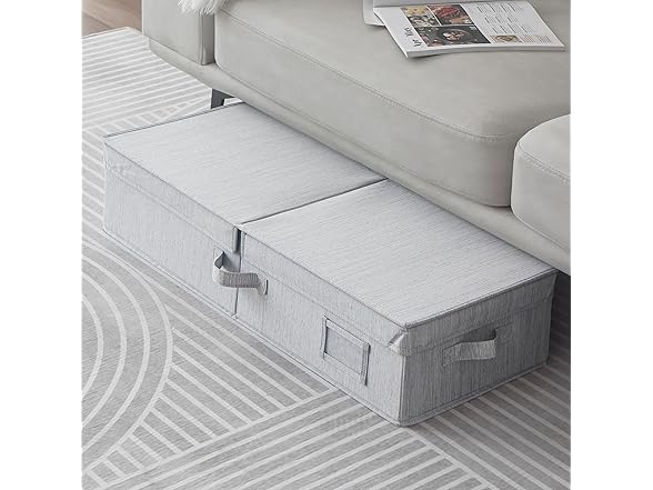 Sukkiri Homu Under Bed Fabric Zipper Blanket Storage Gray