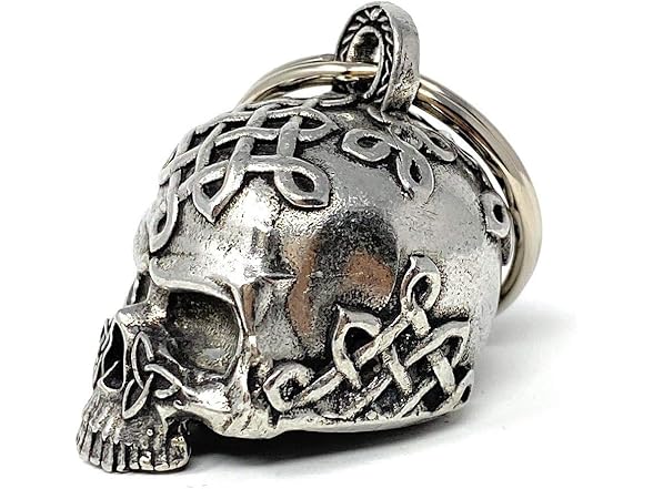  Celtic Skull Bell Biker Good Luck