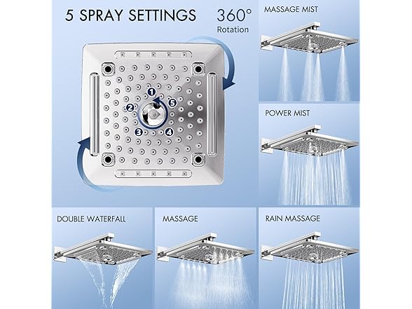 ELLO&ALLO Bathroom Shower Faucet Set Mixing Kit Chrome