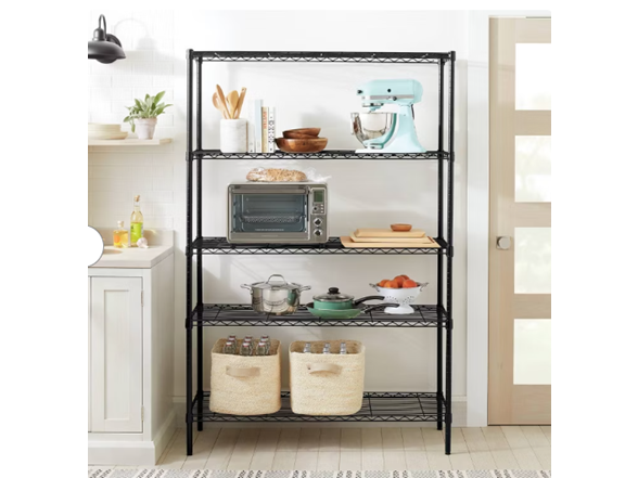 J&V Textiles 7058-BK 5-Tier Shelving Unit