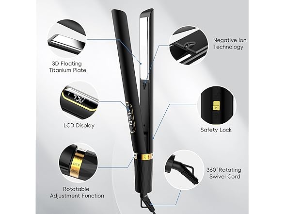 Nicebay 2-in-1 Hair Straightener and Curler