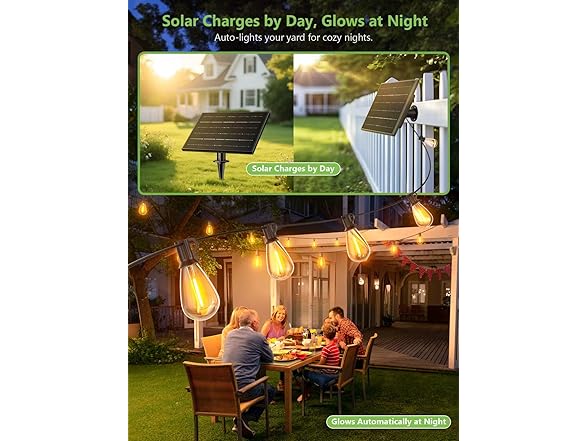 Luckstyle 100FT Solar String Lights