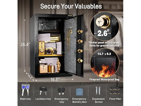 ADIMO Safe Box, 3.6 Cuft Large Heavy Duty