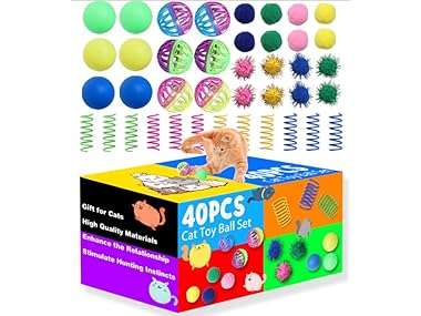 $6.99, Was $9.99, 30% Off! 40pcs Flashine cat ball toys dealfomo