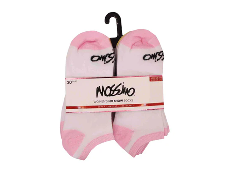 Mossimo MQ-SX50119-WP 20-Pairs Mossimo No Show Socks