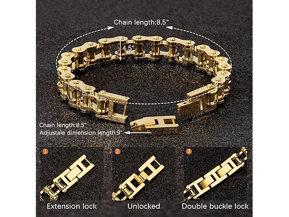 XINXUSP Motorcycle Bracelet Gold