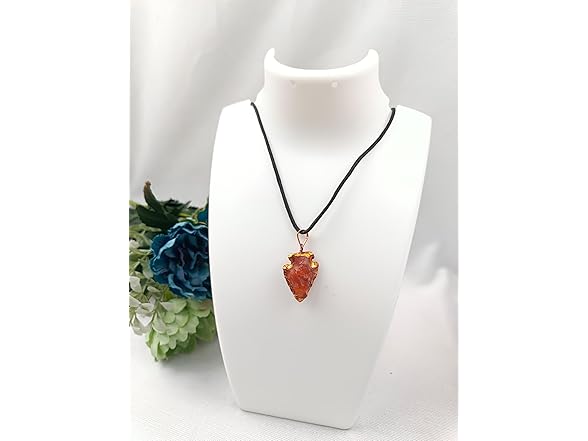 Jet Carnelian Arrowhead Pendant