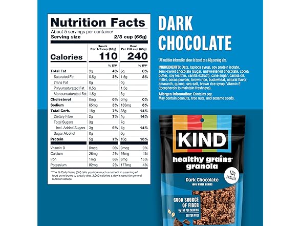 Kind Healthy Grains Granola, Dark Chocolate Clusters