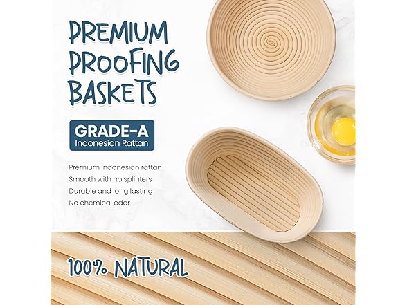Bread Banneton Proofing Basket Set