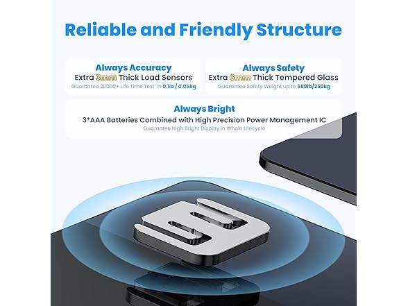 Vitafit 550lb Smart Bathroom Scale Body Weight - Gallery 8