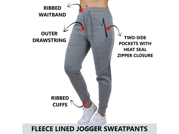 3Pk Womens Fleece Jogger Pants