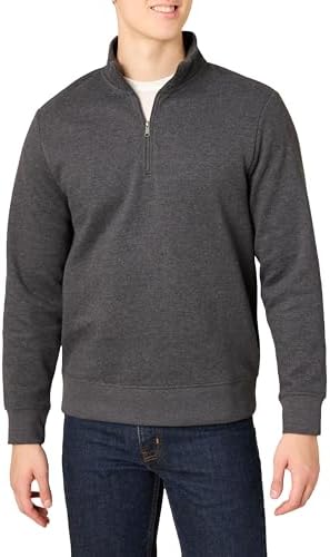 Amazon Essentials Men's Long-Sleeve Quarter-Zip Pullover Fleece Sweatshirt, Charcoal Heather, X-Large
