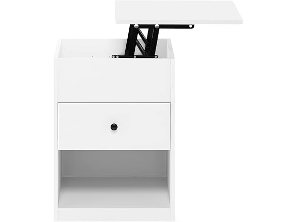 Furinno Jensen Night Stand, Lift-Top Nightstand with Drawer