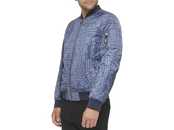 Levis Mens MA1 Bomber Blue Bandana (S)