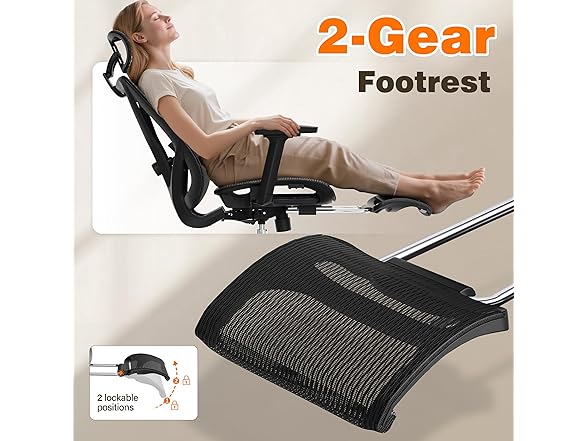 GABRYLLY Ergonomic Office Chair w-Footrest