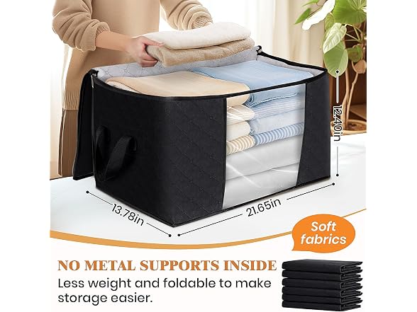 Fab totes 60L Black 10 Pack Storage Bags