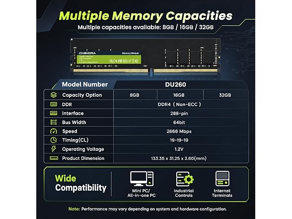 DIGIERA 16GB DDR4 Memory Module UDIMM