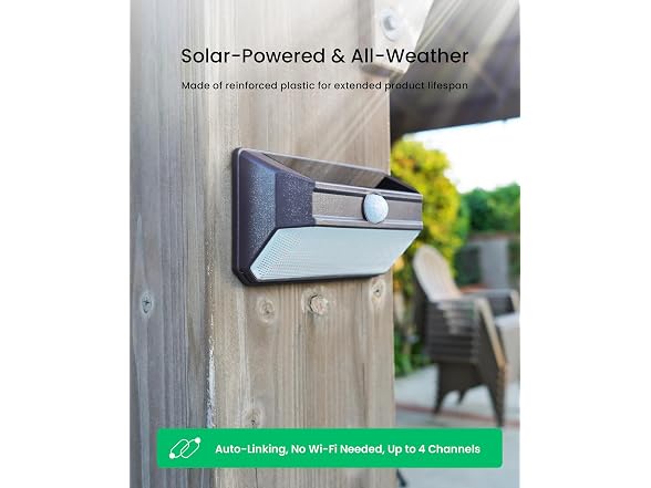 Home Zone Security ES01184G 4Pk Solar Power Security Wall
